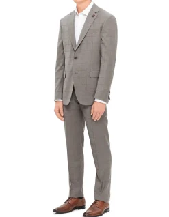 100% MICRO CHECK WOOL, 2 BUTTON VICENZA SINGLE BREASTED FULL CANVAS NOTCH LAPEL SUIT