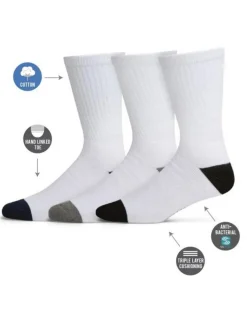 3 PACK COTTON SPORTS CREW