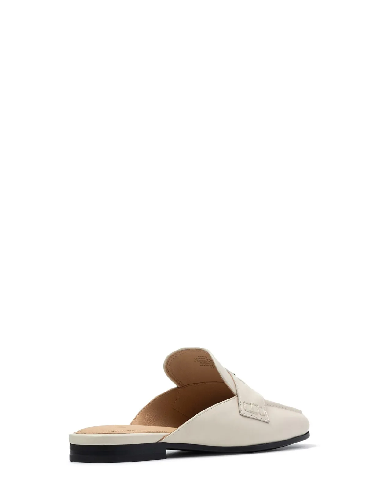 AARON Vintage Ivory Leather Backless Loafer
