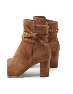 Adaru Suede Wrap Strap Block Heel Boots