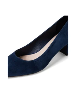 Addison Low Block Heel Suede Pumps