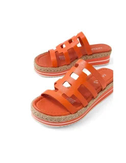 Alette Cut Out Platform Leather Slides
