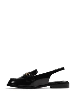 Alexia Black Leather Slingback Loafer