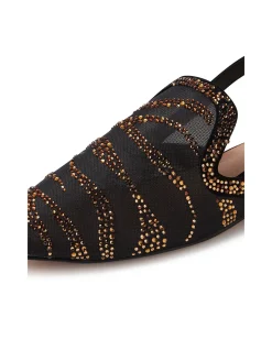 Alexio Crystal Embellished Slingback Flats