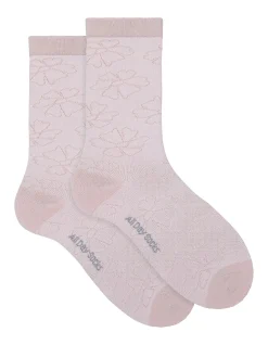 All Day Premium Fine Floral Crew Socks