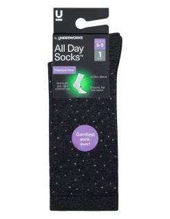 All Day Premium Fine Pattern Crew Socks