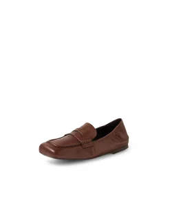 Allude Polished Leather Square Toe Loafers