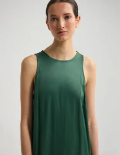 AMBER SATIN AND LACE DRESS
