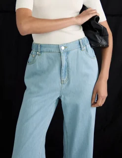 Amelia Chambray High Rise Wide Leg Jeans