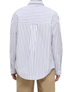 Ami De Coeur Wide Stripe Cotton Long Sleeve Shirt