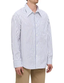 Ami De Coeur Wide Stripe Cotton Long Sleeve Shirt