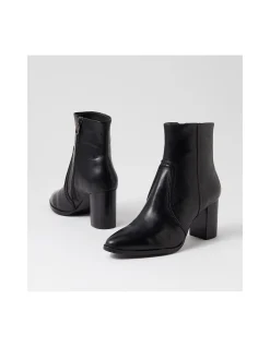 Anani High Block Heel Leather Ankle Boots