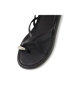 ANEWS Toe Ring Strappy Leather Sandals