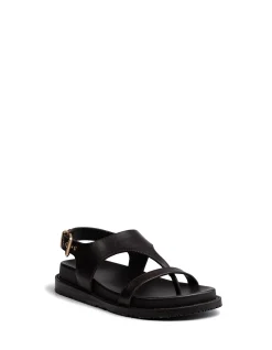 Anina Espresso Pebble Leather Footbed Sandal
