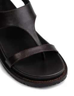 Anina Espresso Pebble Leather Footbed Sandal