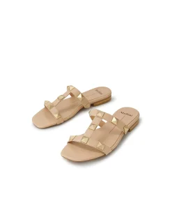 Antina Studded Strap Flat Sandals