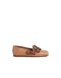 Appease Floral Embellished Leather Flats