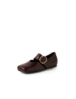 Apres Polished Buckle Strap Flats