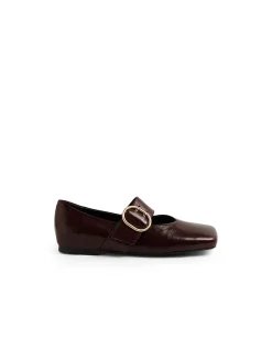 Apres Polished Buckle Strap Flats