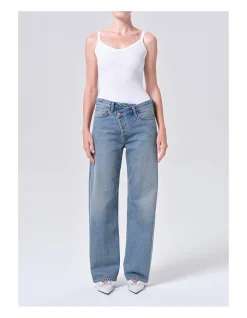 Arc Criss Cross Mid Rise Wide Leg Jeans