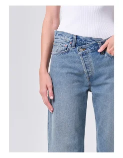 Arc Criss Cross Mid Rise Wide Leg Jeans