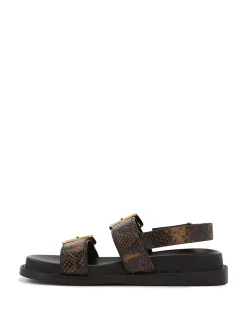 Archie Snake Emboss Leather Footbed Sandal