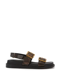 Archie Snake Emboss Leather Footbed Sandal