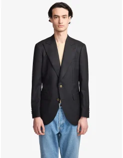 Arlo Super 110s Slim Wool Peak Lapel Blazer
