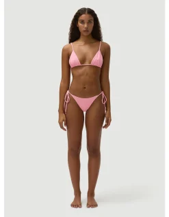 Arnie Bubblegum Pink Textured Triangle Bikini Top