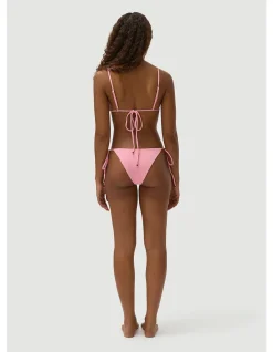 Arnie Bubblegum Pink Textured Triangle Bikini Top