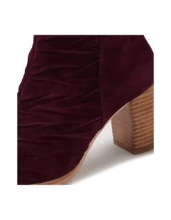 Atchoo Ruched Block Heel Ankle Boots