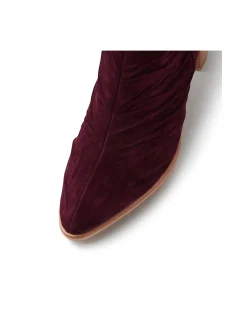 Atchoo Ruched Block Heel Ankle Boots