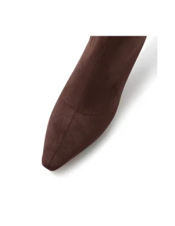 Audry Stretch Microsuede Kitten Heel Boots