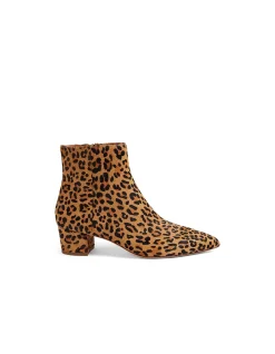 Aulimas Leopard Pony Block Heel Ankle Boots