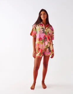 Australian Bush Blossom Short Sleeve Shirt &Short Pyjama Set