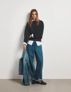 Australian Cotton High Neck Sweat Top