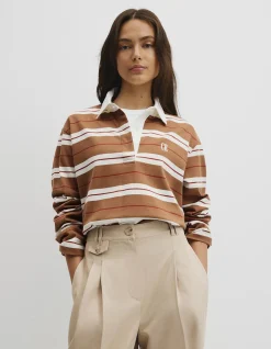 Australian Cotton Stripe Rugby Polo Sweat
