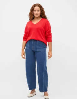 AUSTRALIAN MERINO V NECK CABLE KNIT