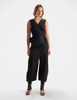 AVA BELTED WRAP TOP