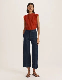Ava Cropped High Rise Wide Leg Jean