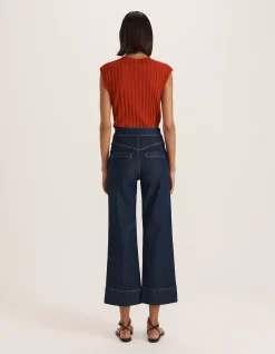 Ava Cropped High Rise Wide Leg Jean