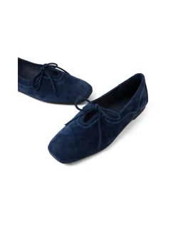 Babos Suede Bow Detail Ballet Flats