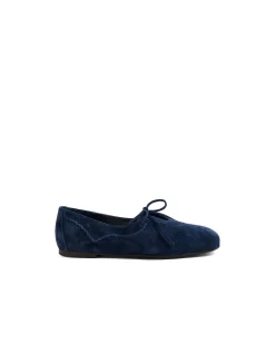 Babos Suede Bow Detail Ballet Flats