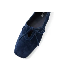 Babos Suede Bow Detail Ballet Flats