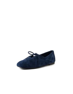 Babos Suede Bow Detail Ballet Flats