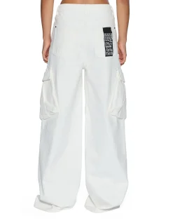 Baggy Jean Cargo Ecru Wide Leg Cargo Jeans