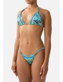 BALL TRIM TRI BIKINI SET W THICK NECK TIE