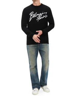 BALMAIN PARIS MERINO WOOL SWEATER