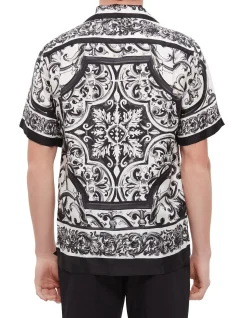 Baroque Print Short Sleeve Shirt