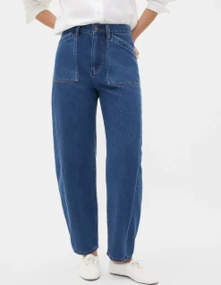 BARREL LEG POCKET JEAN